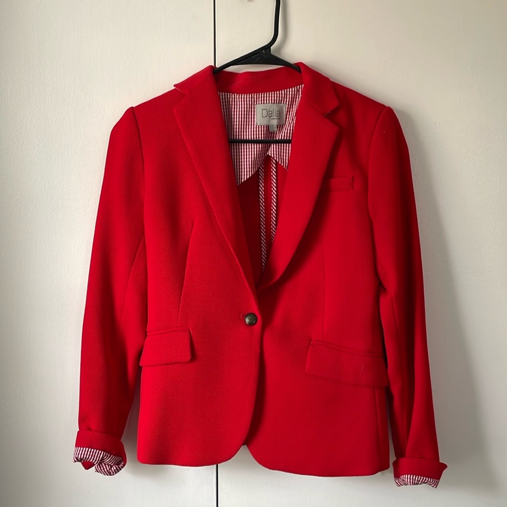 Bright red blazer